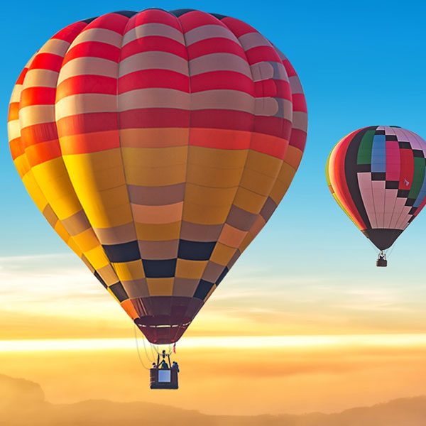 Colourful hot air balloons in the sky